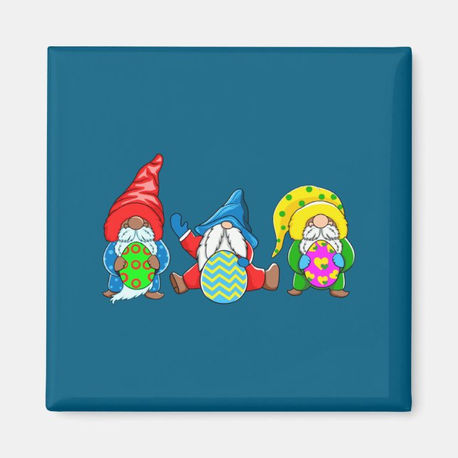 Easter Day Gnomes Easter Egg Illustration Magnet (Front)