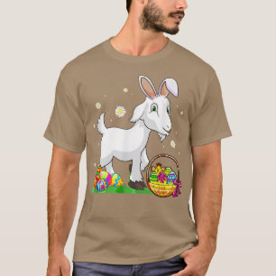 Easter Day Goat Bunny Ears Eggs Hunting Basket Gir T-Shirt