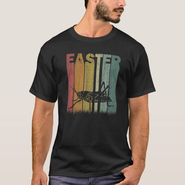 Easter Day Grasshopper Retro Graphic Funny Easter  T-Shirt (Front)
