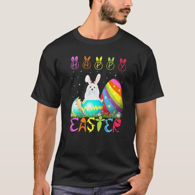 Easter Day Maltese Dog Matching Family Cute Easter T-Shirt (Front)