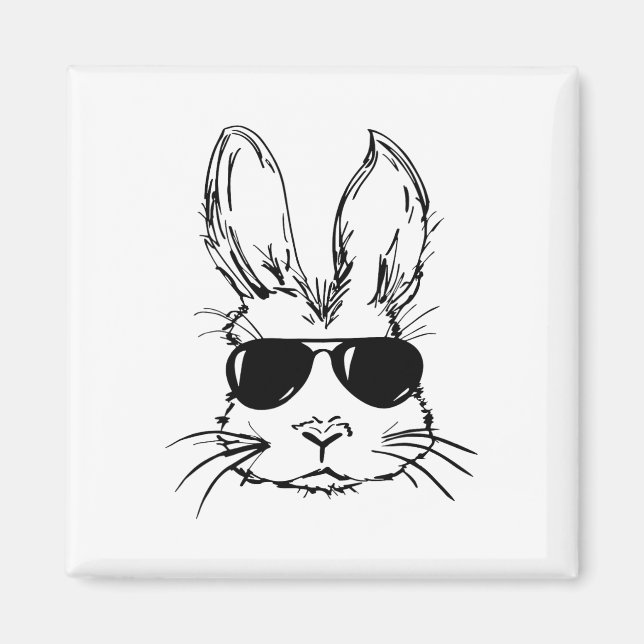 Easter Day Original Bunny Face With Sungles Men Bo Magnet (Front)