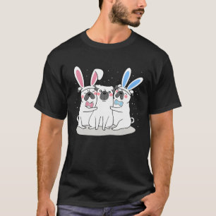 Easter Day Pugs Bunny Ears PUGDOG T-Shirt