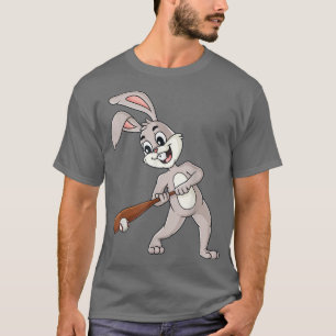 Easter Day Rabbit Baseball Batter Boys Girls Kids T-Shirt