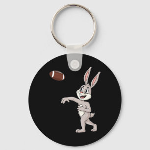 Easter Day Rabbit Football Quarterback Fun Boys Gi Key Ring