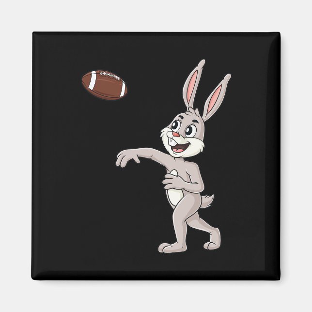Easter Day Rabbit Football Quarterback Fun Boys Gi Magnet (Front)