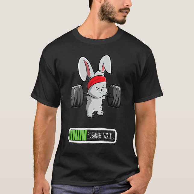 Easter Day Rabbit Weightlifting Deadlift Fitness 1 T-Shirt (Front)