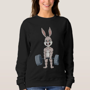 Easter Day Rabbit Weightlifting Funny Deadlift Fit Sweatshirt