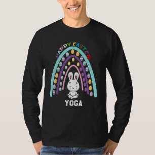 Easter Day Rabbit Yoga Rainbow   Yoga Teacher T-Shirt
