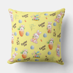 Easter Day Rabbits Pattern Cushion