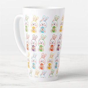 Easter Day Rabbits Pattern Latte Mug