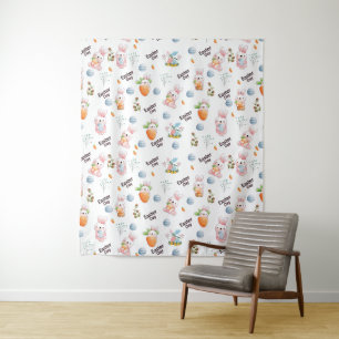 Easter Day Rabbits Pattern Tapestry