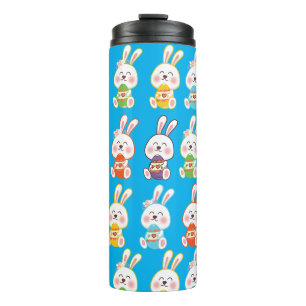 Easter Day Rabbits Pattern Thermal Tumbler