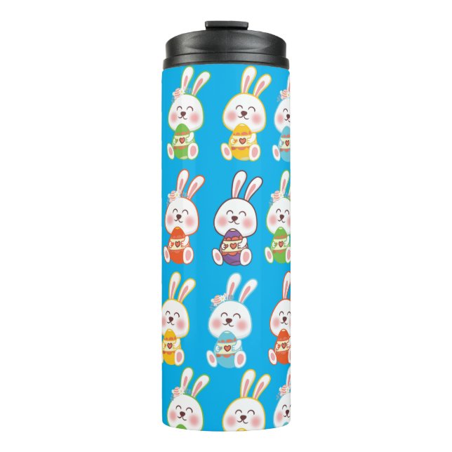 Easter Day Rabbits Pattern  Thermal Tumbler (Front)