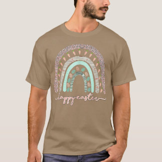 Easter Day Rainbow with eggs and Easter Bunny Happ T-Shirt