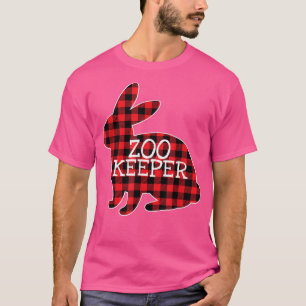 Easter Day Red Plaid Bunny Graphic Zoo Keeper Matc T-Shirt