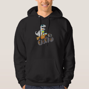Easter Day T Rex Dino Riding A Monster Truck Boys  Hoodie
