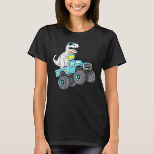 Easter Day T Rex Dino Riding A Monster Truck Boys T-Shirt