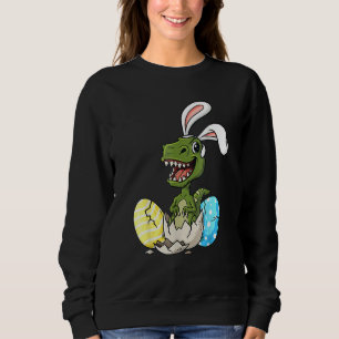 Easter Day T Rex With Bunny Ears Eggs Boys Girls K Sweatshirt