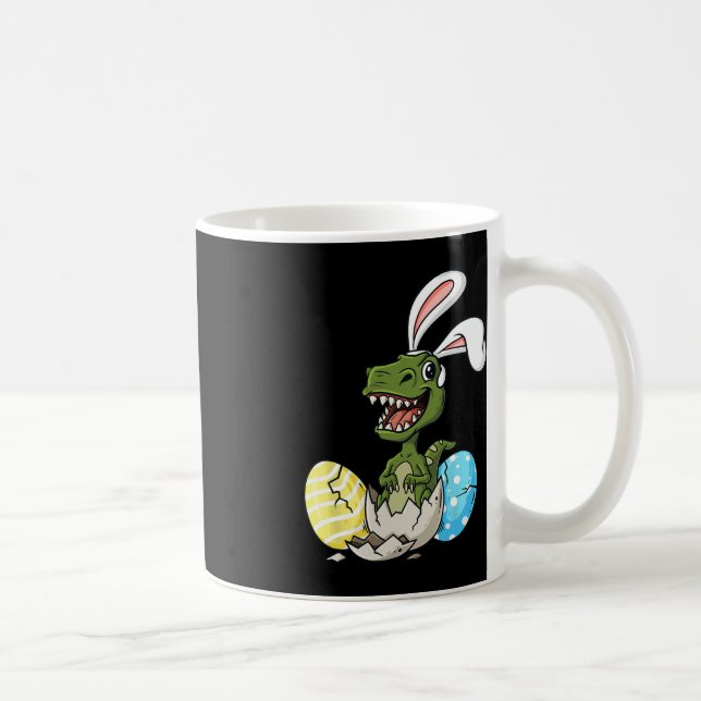 Easter Day T Rex With Bunny Ears Eggs Fun Boys Gir Coffee Mug (Right)