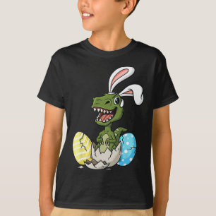 Easter Day T Rex With Bunny Ears Eggs Fun Boys Gir T-Shirt