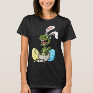 Easter Day T Rex With Bunny Ears Eggs Fun Boys Gir T-Shirt