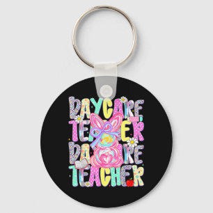 Easter Daycare Teacher Cute Colourful Spring Shirt Key Ring
