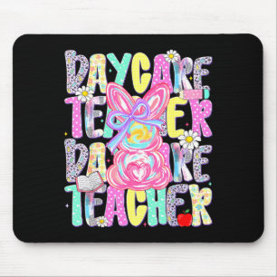Easter Daycare Teacher Cute Colourful Spring Shirt Mouse Pad