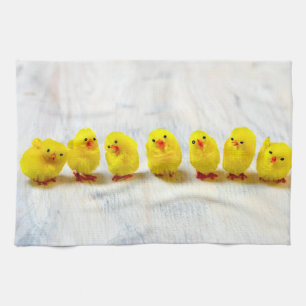 Easter Decoration - chicks in a row Tea Towel