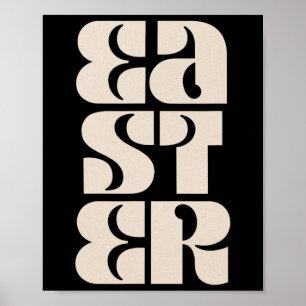 Easter Delight Vibrant Block Letter Celebration  Poster