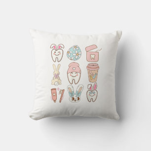 Easter Dental Assistant Tooth Bunny Dentist T-Shir Cushion