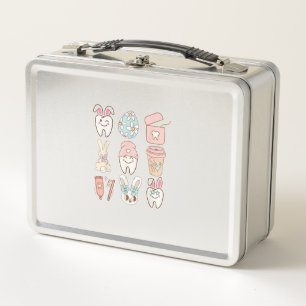 Easter Dental Assistant Tooth Bunny Dentist T-Shir Metal Lunch Box