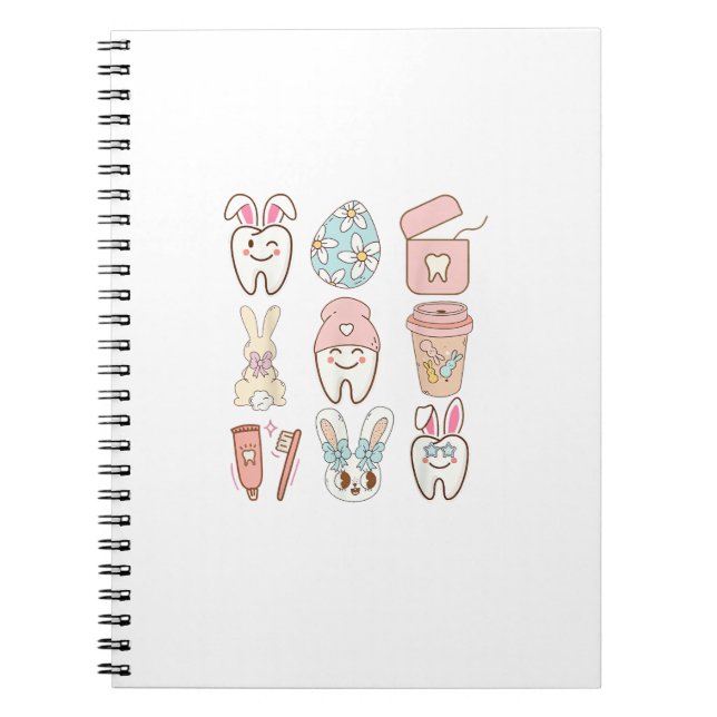 Easter Dental Assistant Tooth Bunny Dentist T-Shir Notebook (Front)