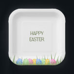 Easter Dessert Plates | Pastel Egg Design<br><div class="desc">Pastel Easter dessert plates with hand-drawn eggs and gras detail. Perfect for cake,  pastries,  fruit,  and small bites.</div>