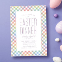 Easter dinner rainbow gingham spring
