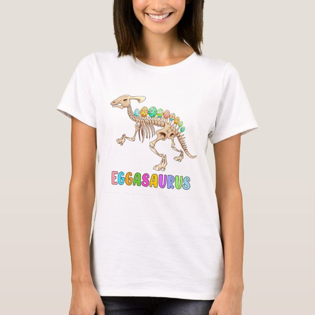 Easter Dinosaur Funny Eggasaurus Crewneck T-Shirt (Front)