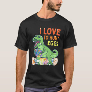 Easter Dinosaur T Rex Kids Boys Girls Egg Hunts  T-Shirt