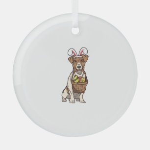 Easter Dog Bunny Costume Christian Festival Egg Glass Tree Decoration
