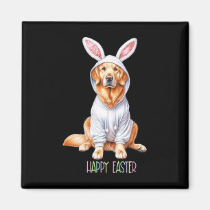 Easter Dog Bunny Spring Golden Retriever Easter Eg Magnet