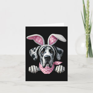 Easter Dog Bunny Spring Great Dane Dog Easter Egg  Card