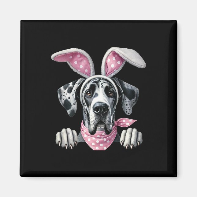 Easter Dog Bunny Spring Great Dane Dog Easter Egg  Magnet (Front)