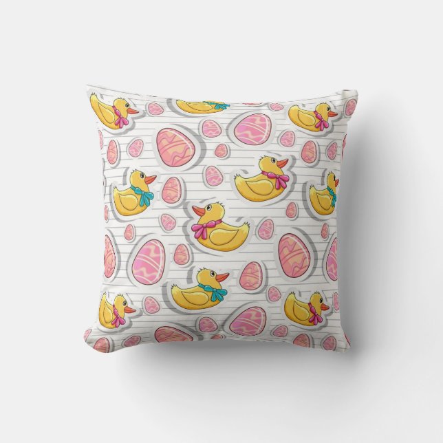 Easter Duck And Eggs Pattern Cushion (Front)