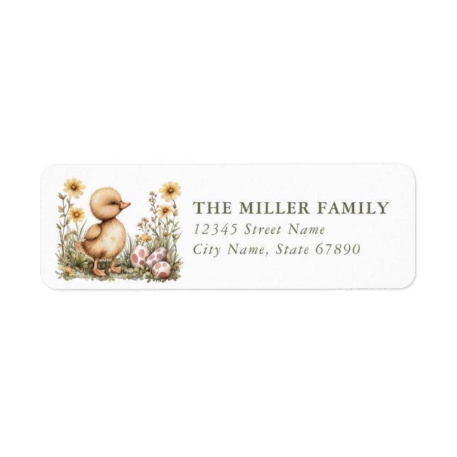 Easter Duck Return Address Labels (Front)