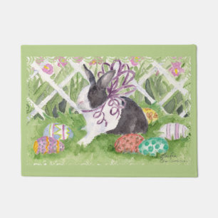 Easter Dutch Rabbit and Eggs Doormat