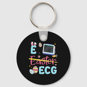Easter E Is For Ecg Ekg Nurse Cardiology Heart Rat Key Ring