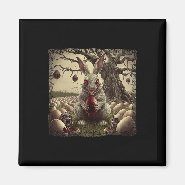 Easter Easter Bunny Horror Zombie Easter Egg  Magnet (Front)
