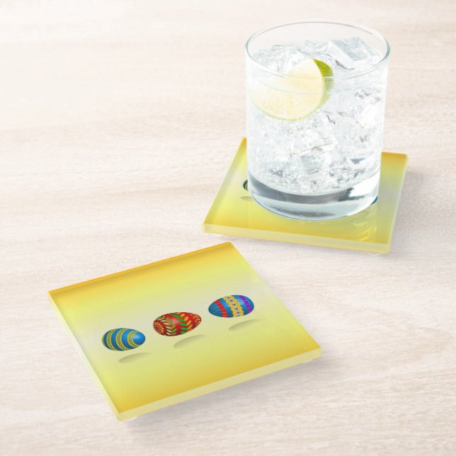 Easter Eggі Glass Coaster (Angled)