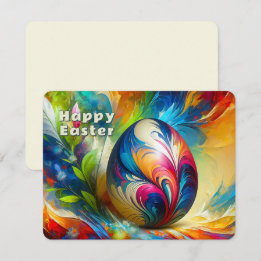 Easter Egg abstract vivid Colour Flow -  Holiday Card