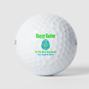 Easter Egg Best Dad Ever Blue Colourful Golf Balls