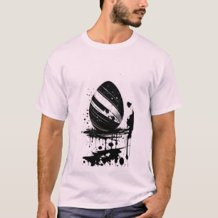 Easter Egg Black Splatter Ink Holiday T-Shirt