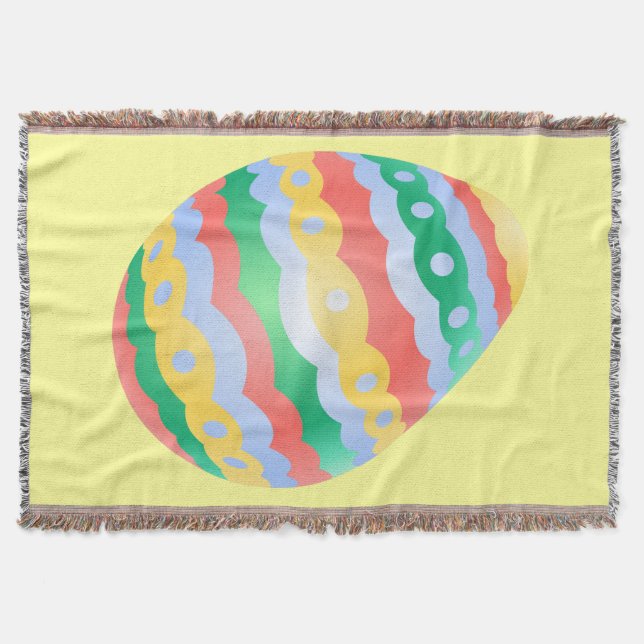 Easter Egg Blanket Fun Easter Throw Blankets Decor (Front)